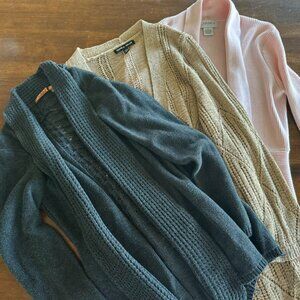 Open-Front Knit Cardigan Sweaters Bundle – 3 Pieces – Size Small